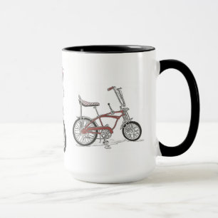 ヴィンテージの60年代のアカエイによってはバイクが自転車に乗ります マグカップ