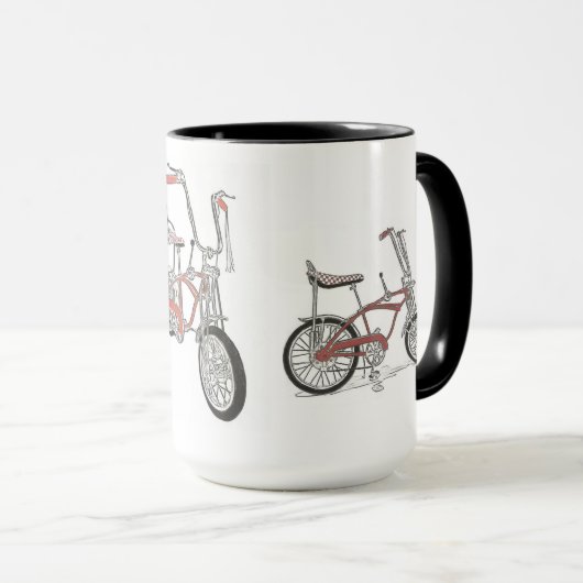 ヴィンテージの60年代のアカエイによってはバイクが自転車に乗ります マグカップ (正面右)