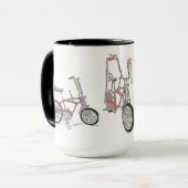 ヴィンテージの60年代のアカエイによってはバイクが自転車に乗ります マグカップ (正面左)
