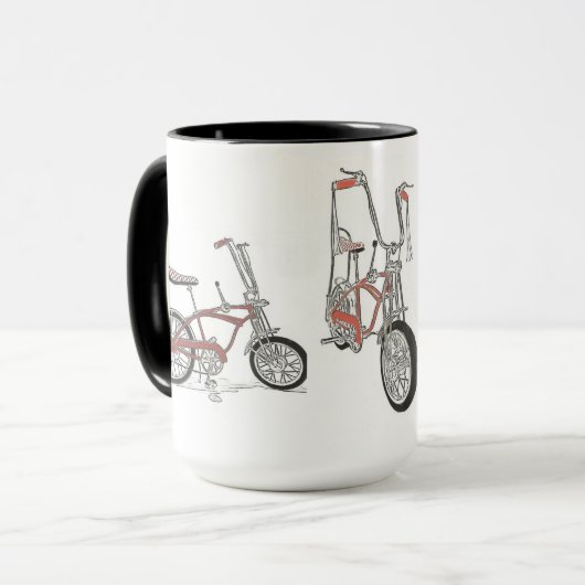 ヴィンテージの60年代のアカエイによってはバイクが自転車に乗ります マグカップ (正面左)