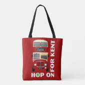 ヴィンテージの60年代の赤いケントの二重デッカーバス トートバッグ (裏面)