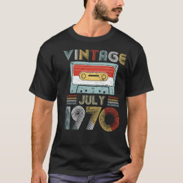 ヴィンテージの7月1970日の誕生日のカセットテープ Tシャツ