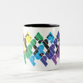 ヴィンテージの70年代のスタイルの子犬のマグ ツートーンマグカップ (中央)