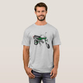 ヴィンテージの70年代の小型バイクの道70の緑 Tシャツ (正面フル)