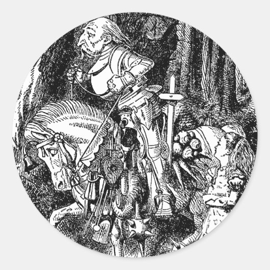 ヴィンテージの『不思議の国のアリス』より、白騎士と馬 ラウンドシール (正面)