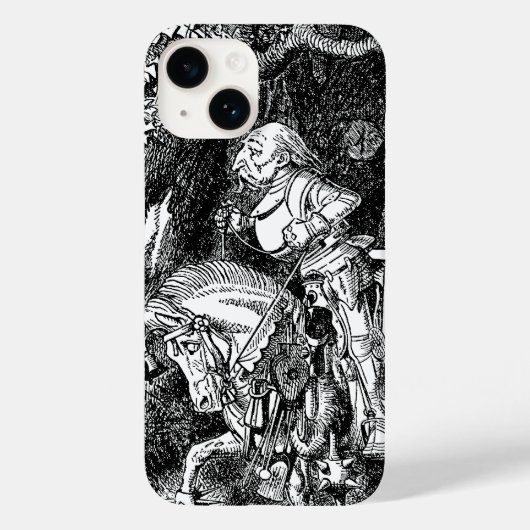 ヴィンテージの『不思議の国のアリス』より、白騎士と馬 Case-Mate iPhoneケース (裏面)