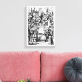 ヴィンテージの『不思議の国のアリス』、ハートの女王の裁判 キャンバスプリント (インサイチュ (リビング))