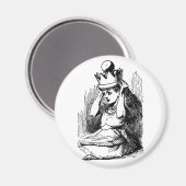 ヴィンテージの『不思議の国のアリス』、王冠を被ったアリス マグネット (正面/裏面)