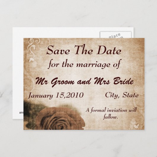 ヴィンテージの「今日を救おう」ポストカード 案内ポストカード (正面/裏面)