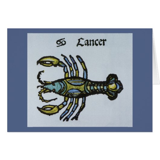 ヴィンテージの〔占星術の〕十二宮図のサイン、カニのがん (正面横)