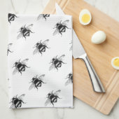 ヴィンテージの《昆虫》マルハナバチ キッチンタオル (四つ折り)