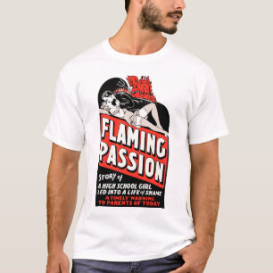 ヴィンテージの"燃えるような情熱"の映画のポスターのTシャツ Tシャツ