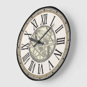 ヴィンテージの"環状球"の柱時計 ラージ壁時計 (傾斜)