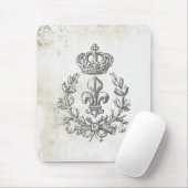 ヴィンテージの(紋章の)フラ・ダ・リおよび王冠マウスのパッド マウスパッド (マウス)