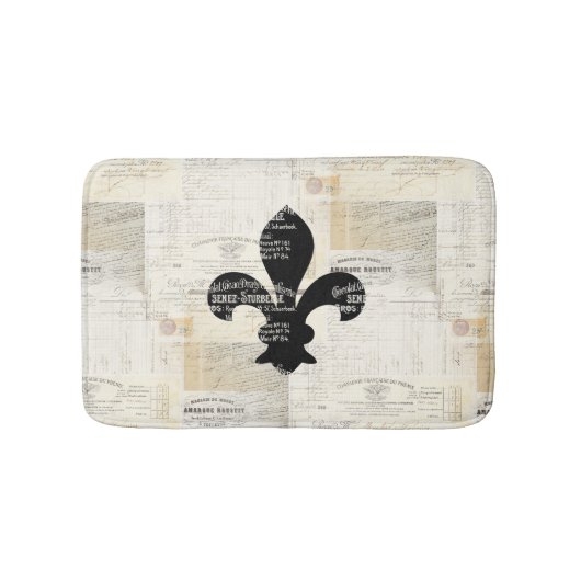 ヴィンテージの（紋章の）フラ・ダ・リのフランスのな短命なもののBathの敷物 バスマット (正面)