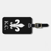 ヴィンテージの（紋章の）フラ・ダ・リのモノグラム旅行荷物のラベル ラゲッジタグ (正面横)