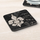 ヴィンテージの（紋章の）フラ・ダ・リの…コルクのコースター コースター (左側)