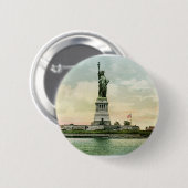 ヴィンテージの"自由の女神"ポスター。 ニューヨーク。 缶バッジ (正面&裏面)