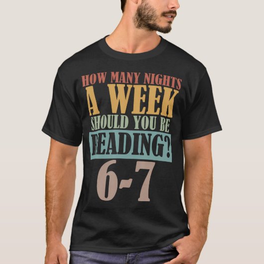 ヴィンテージの「週に何回本を読むべき?」 Tシャツ (正面)