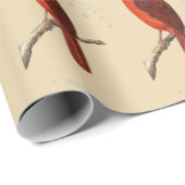 ヴィンテージの(鳥)ショウジョウコウカンチョウ及び雪のメリークリスマス(Lgのイメージ) ラッピングペーパー (ロールコーナー)