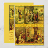 ヴィンテージのAladdinのクリスマスのモンタージュ 招待状 (正面/裏面)