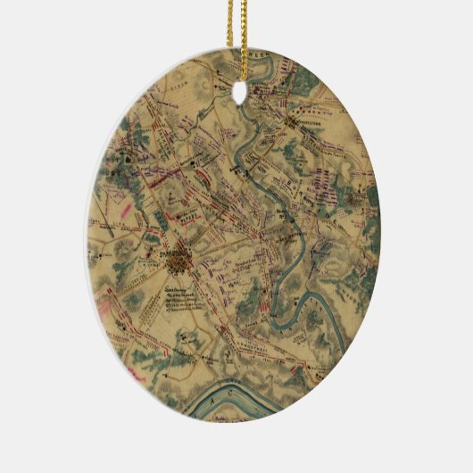 ヴィンテージのAntietamの戦場の地図(1862年) セラミックオーナメント (右)