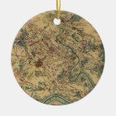 ヴィンテージのAntietamの戦場の地図(1862年) セラミックオーナメント (正面)