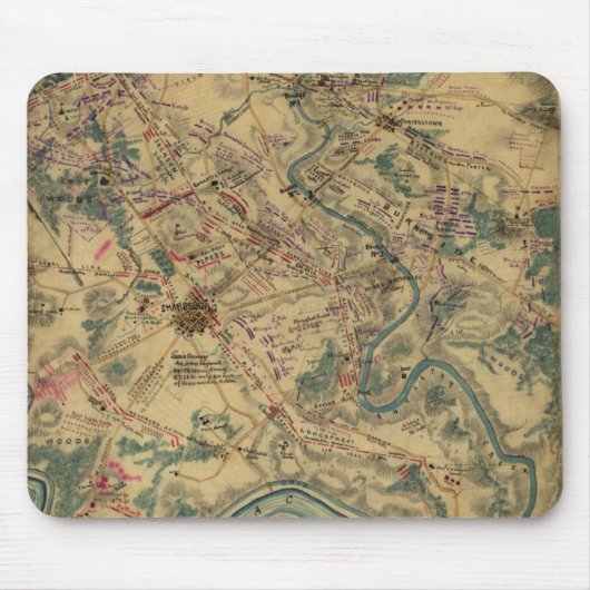 ヴィンテージのAntietamの戦場の地図(1862年) マウスパッド (正面)
