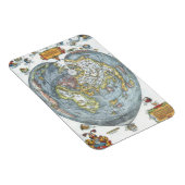 ヴィンテージのApianハート形の旧式な世界地図ピーター マグネット (右側)