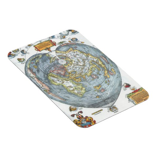 ヴィンテージのApianハート形の旧式な世界地図ピーター マグネット (右側)
