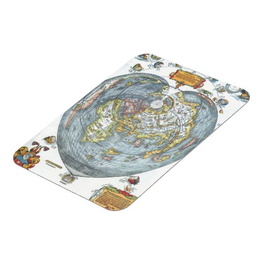 ヴィンテージのApianハート形の旧式な世界地図ピーター マグネット (左側)