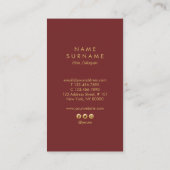 ヴィンテージのArtDecoのモダンな金ゴールドの縦の名刺 名刺 (裏面)