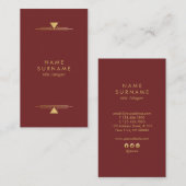 ヴィンテージのArtDecoのモダンな金ゴールドの縦の名刺 名刺 (正面/裏面)