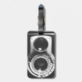 ヴィンテージのb&wのカメラ ラゲッジタグ (裏面縦)