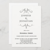 ヴィンテージのb&wのリハーサルの夕食の招待状 招待状 (正面/裏面)