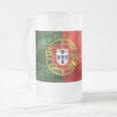 ヴィンテージのBandeira Portuguesaのpor Fás deポルトガル フロストグラスビールジョッキ (正面左)