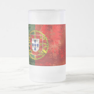ヴィンテージのBandeira Portuguesaのpor Fás deポルトガル フロストグラスビールジョッキ