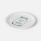 ヴィンテージのbbqのパーティーのプレートを結婚する素朴なメーソンジャー ペーパープレート (アングル)