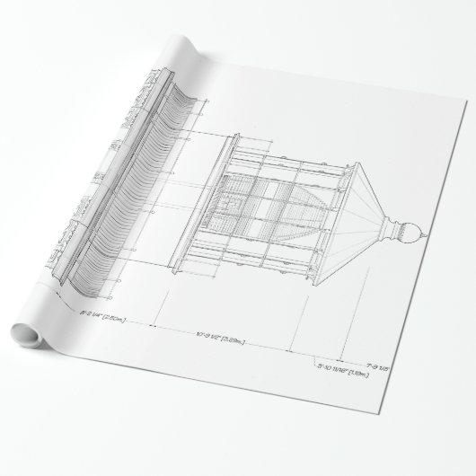 ヴィンテージのBodieの島の灯台青写真 ラッピングペーパー (アンロールド)