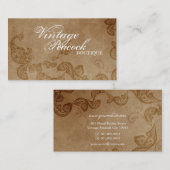 ヴィンテージのBohoのシックなペイズリーのエレガントな花の孔雀 名刺 (正面/裏面)