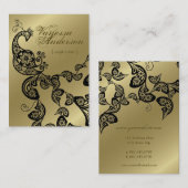 ヴィンテージのBohoのシックなペイズリーのエレガントな花の孔雀 名刺 (正面/裏面)