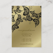 ヴィンテージのBohoのシックなペイズリーのエレガントな花の孔雀 名刺 (裏面)