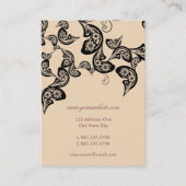 ヴィンテージのBohoのシックなペイズリーのエレガントな花の孔雀 名刺 (裏面)