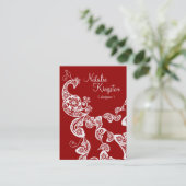 ヴィンテージのBohoのシックなペイズリーのエレガントな花の孔雀 名刺 (スタンド正面)