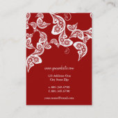 ヴィンテージのBohoのシックなペイズリーのエレガントな花の孔雀 名刺 (裏面)