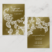 ヴィンテージのBohoのシックなペイズリーのエレガントな花の孔雀 名刺 (正面/裏面)