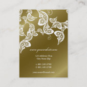 ヴィンテージのBohoのシックなペイズリーのエレガントな花の孔雀 名刺 (裏面)