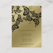 ヴィンテージのBohoのシックなペイズリーのエレガントな花の孔雀 名刺 (裏面)