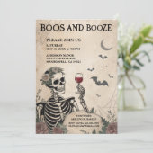 ヴィンテージのBoos and Booze 大人ハロウィンパーティー 招待状 (スタンド正面)