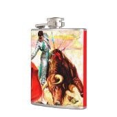 ヴィンテージのBull戦いの闘牛のメキシコポスター芸術 フラスク (左)